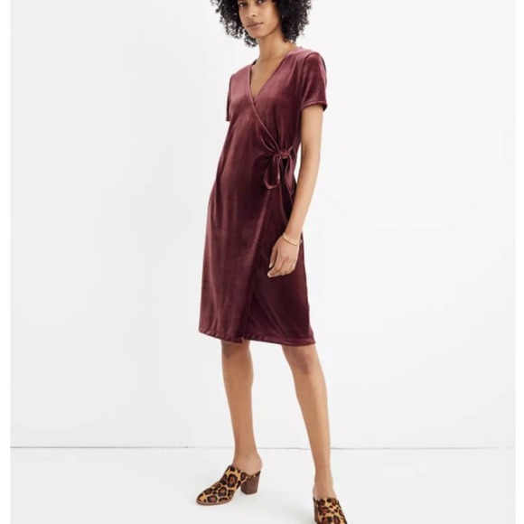 Madewell Dresses & Skirts - COPY - MADEWELL Velvet Side Tie Dress XXL *Altered* Mauve Dusty Purple
